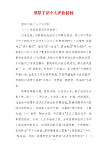 领导干部个人评价材料