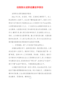 法院院长述职述廉述学报告