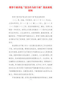 领导干部评选“担当作为好干部”现实表现材料