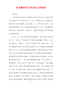 在全镇农村工作会议上的讲话