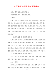 社区分管综治副主任述职报告