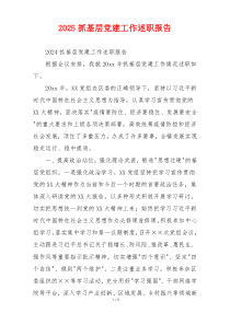 2025抓基层党建工作述职报告
