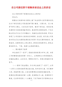在公司新任职干部集体谈话会上的讲话