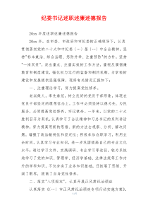 纪委书记述职述廉述德报告