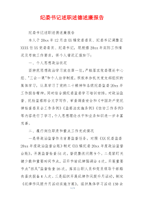 纪委书记述职述德述廉报告