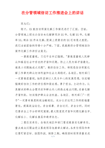 在分管领域信访工作推进会上的讲话