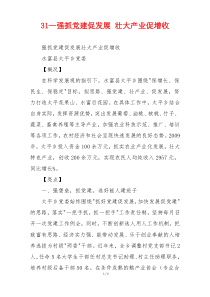 31—强抓党建促发展 壮大产业促增收