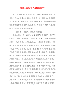 组织部长个人述职报告