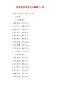 述职报告写作大小标题50组