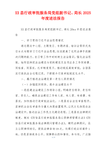 XX县行政审批服务局党组副书记、局长2025年度述法报告