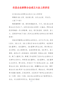 在县企业家联合会成立大会上的讲话