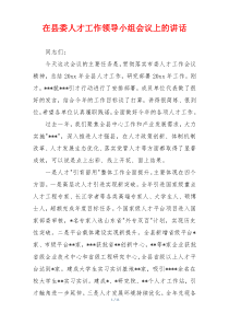 在县委人才工作领导小组会议上的讲话