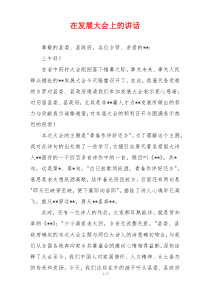 在发展大会上的讲话