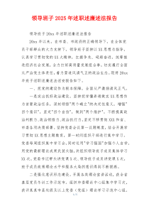 领导班子2025年述职述廉述法报告