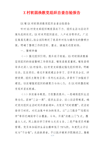 X村软弱涣散党组织自查自验报告