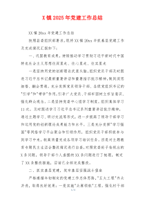 X镇2025年党建工作总结