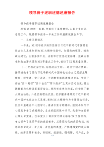 领导班子述职述德述廉报告