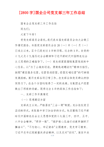 [2800字]国企公司党支部三年工作总结