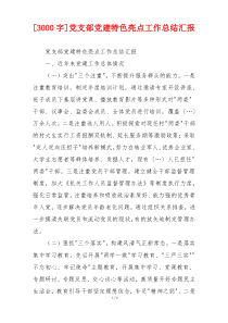 [3000字]党支部党建特色亮点工作总结汇报