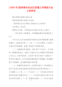 [3400字]组织部长在全区党建工作推进大会上的讲话