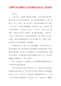 在燃气安全整治工作电视电话会议上的讲话