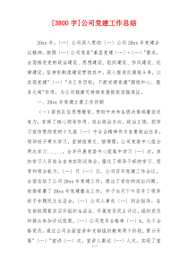[3800字]公司党建工作总结