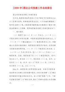 [3800字]国企公司党建工作总结报告