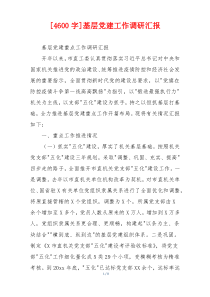 [4600字]基层党建工作调研汇报