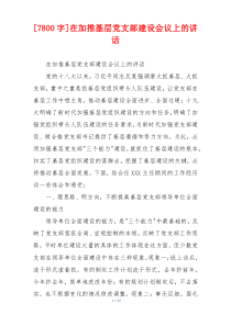 [7800字]在加推基层党支部建设会议上的讲话