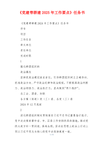 《党建带群建2025年工作要点》任务书