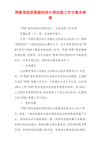 两新党组织星级创评分类定级工作方案含表格