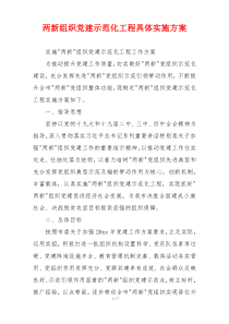 两新组织党建示范化工程具体实施方案