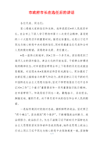 市政府市长在选任后的讲话