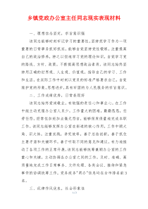 乡镇党政办公室主任同志现实表现材料