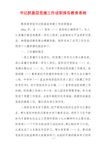书记抓基层党建工作述职报告教育系统