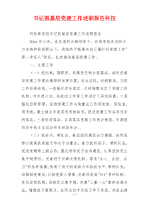 书记抓基层党建工作述职报告科技