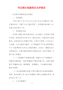 书记领办党建项目自评报告