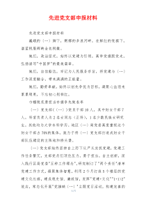 先进党支部申报材料