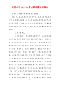 党委书记2025年度述职述廉述学报告