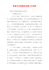 党委书记抓基层党建工作述职