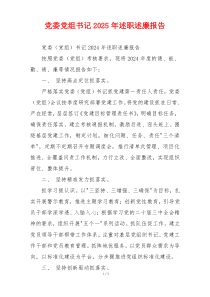 党委党组书记2025年述职述廉报告