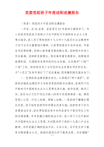党委党组班子年度述职述廉报告