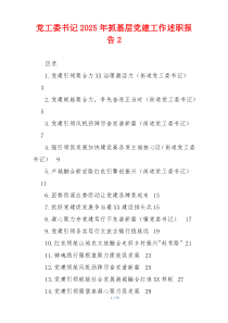 党工委书记2025年抓基层党建工作述职报告28例