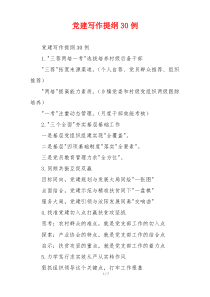 党建写作提纲30例
