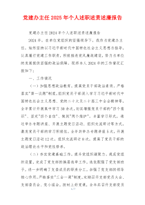 党建办主任2025年个人述职述责述廉报告