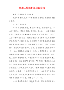党建工作述职报告公安局