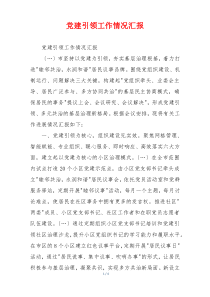 党建引领工作情况汇报