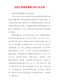 党建引领谱新篇凝心聚力促发展