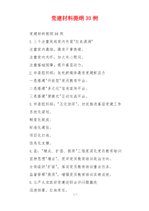 党建材料提纲30例