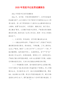 2025年党组书记述责述廉报告